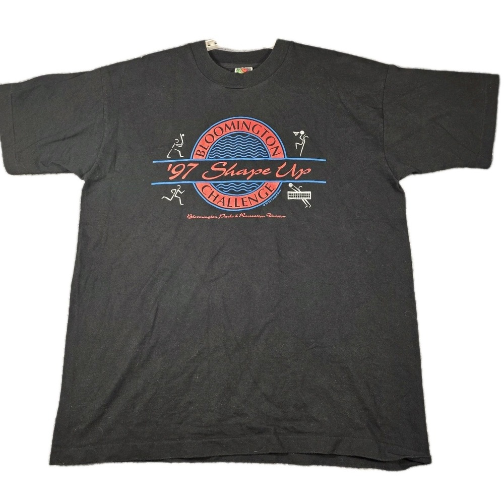 Bloomington Minnesota Shape Up 1997 Vintage T-Shirt Men's XL Black Single Stitch